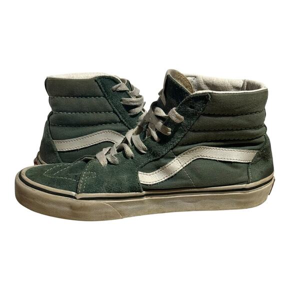 Vans Sk8 Hi Forest Green Suede Canvas High Top Skate Sneakers Men's Size 7.5/9 W - Picture 6 of 8